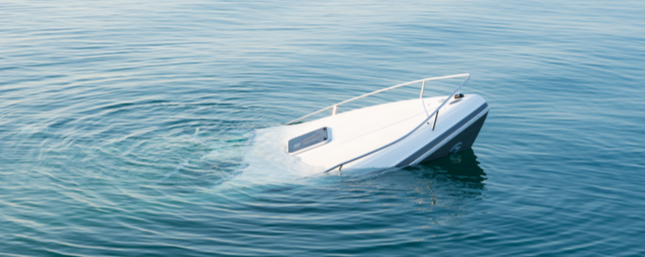 A boat sinking into the ocean following a boating accident in Pompano Beach