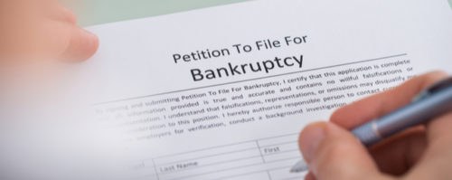 Person signing a Petition to file for bankruptcy document