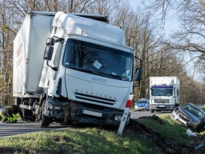 Multi-vehicle commercial truck accident.