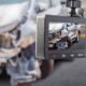 Dashcam recording a car accident with front-end damage.